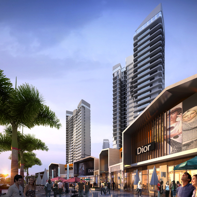  现代沿街商业su模型 