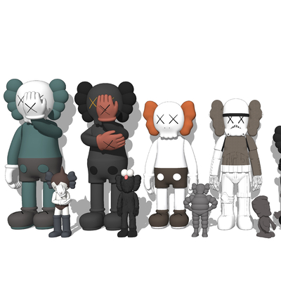  现代公仔人偶玩具su模型 