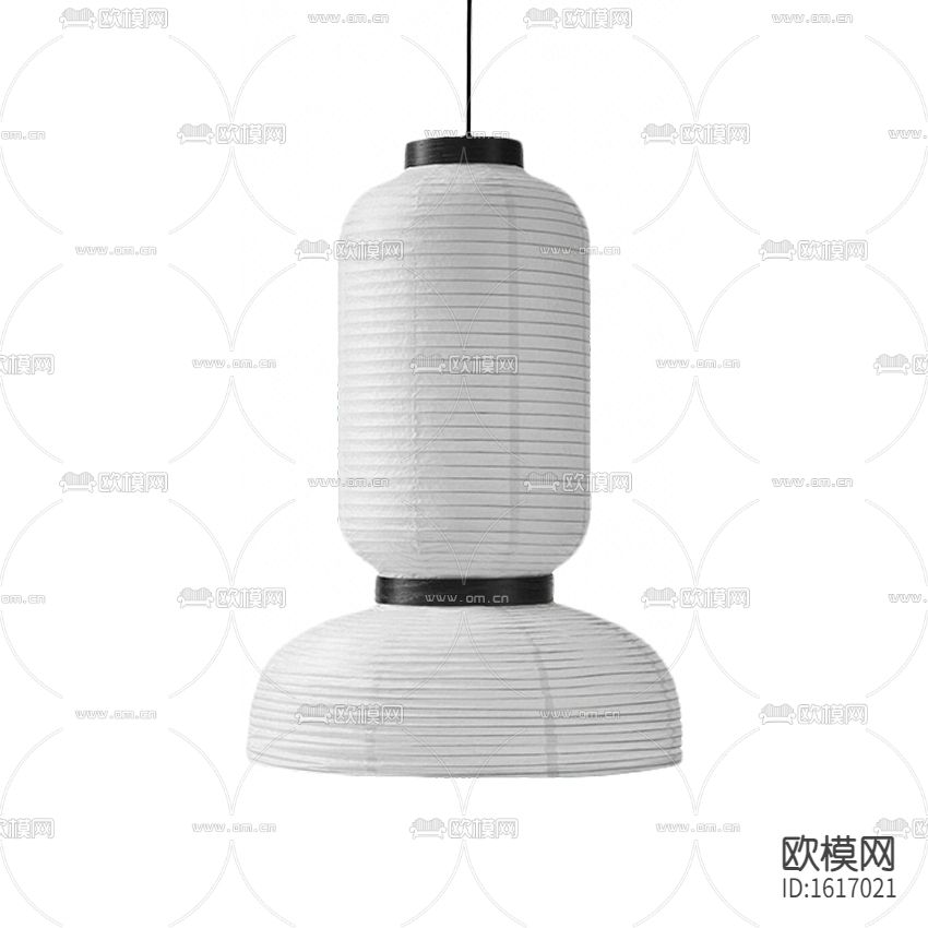 日式简约黑白色金属纸面灯笼