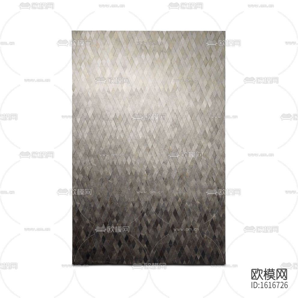 现代简约灰色渐变色菱形纹理布艺地毯下载