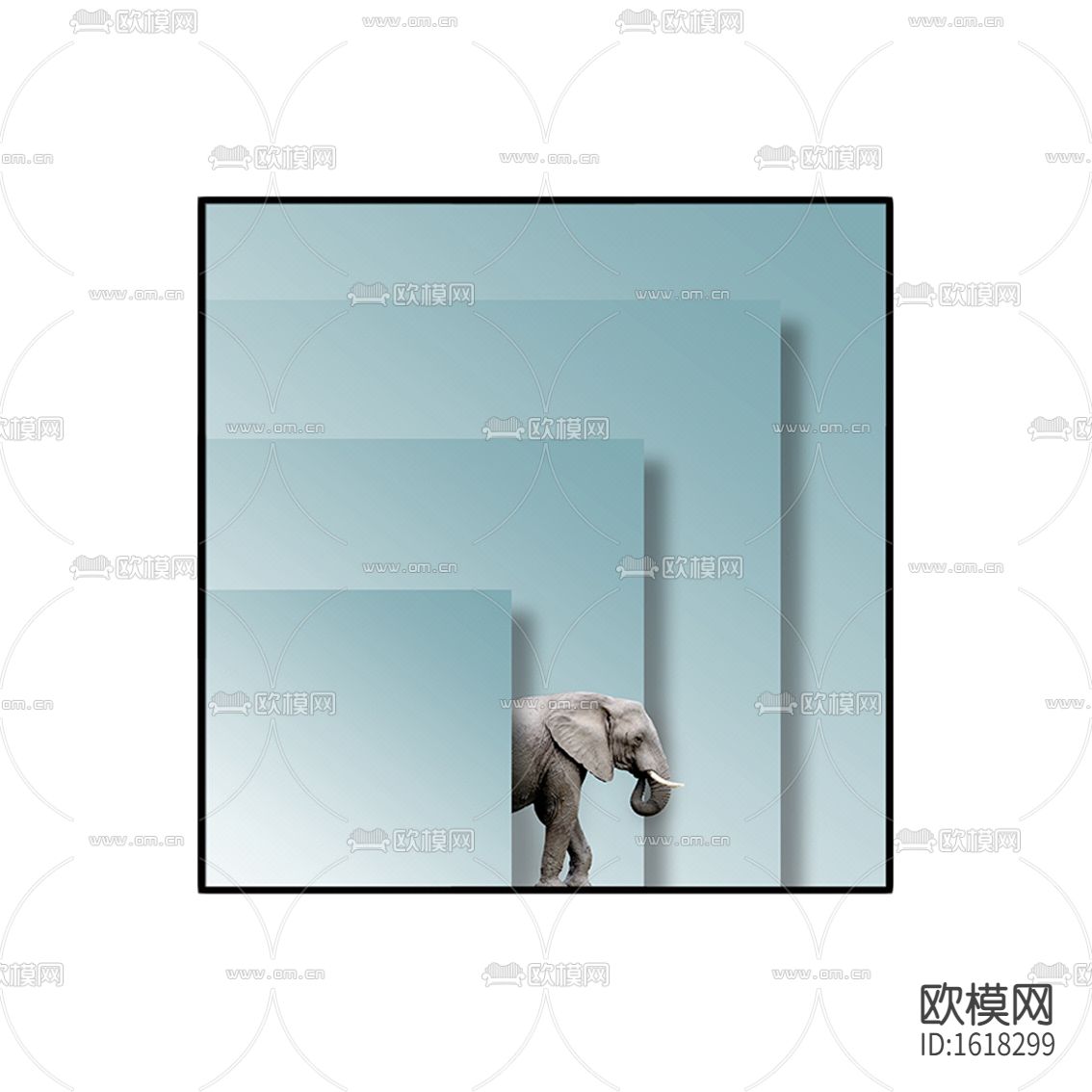 现代简约创意几何大象装饰画