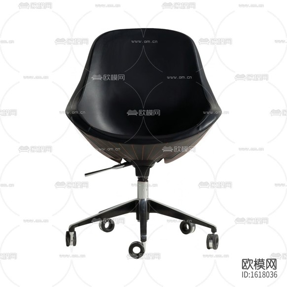 現(xiàn)代輕奢黑色皮革金屬旋轉(zhuǎn)辦公椅下載