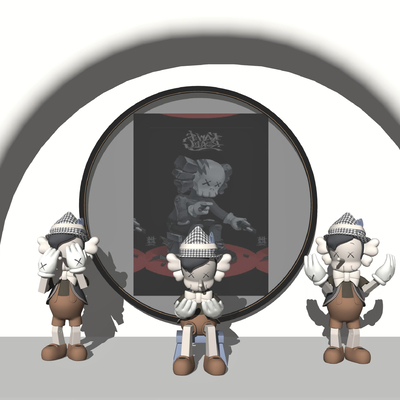  现代KAWS公仔su模型 