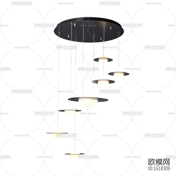 北欧简约金属玻璃行星吊灯下载