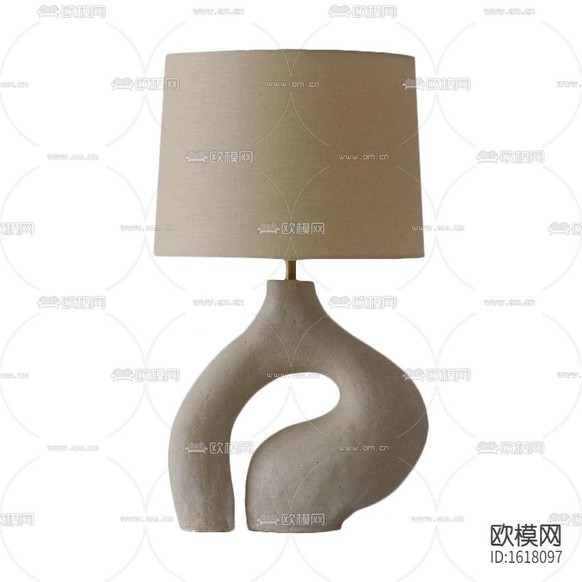 北欧简约异形粗陶台灯下载