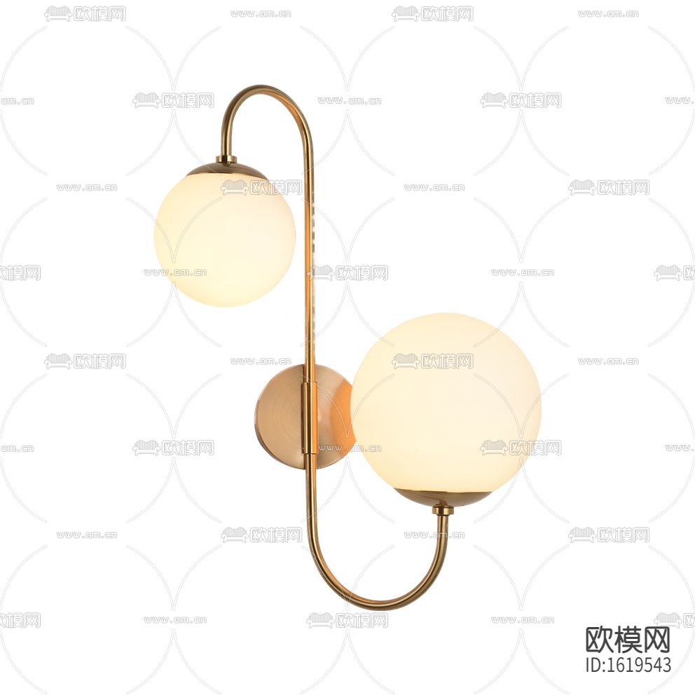 北欧简约弧形金属玻璃球吊灯下载