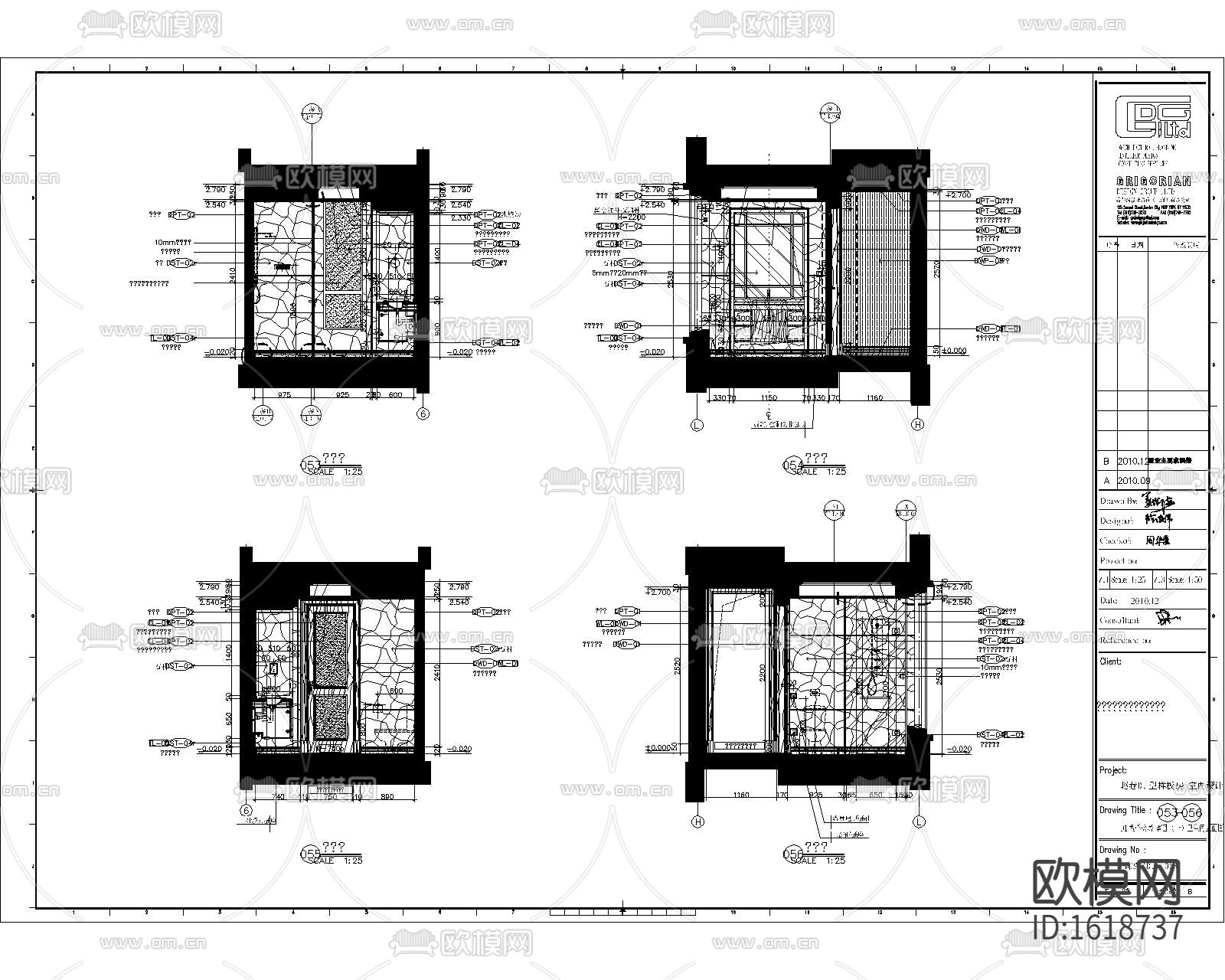 欧式四居室家装样板房cad施工图下载（渲染图4）