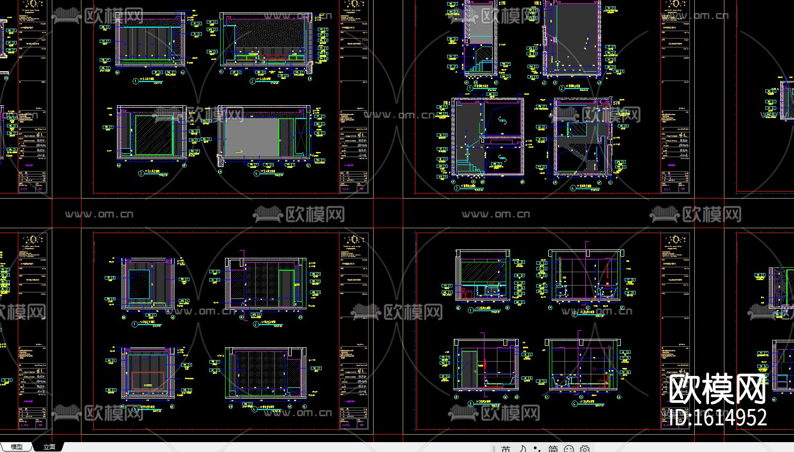 样板间cad施工图下载（渲染图9）