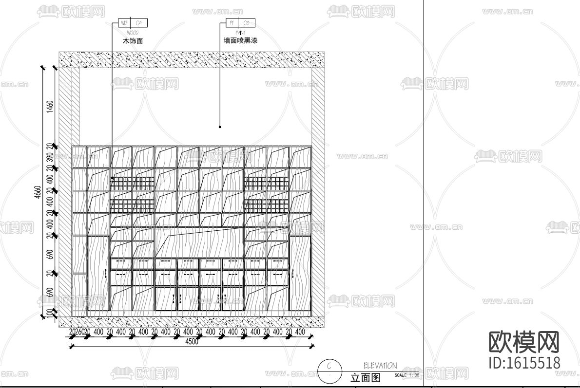 美食烤肉餐厅cad施工图下载（渲染图7）