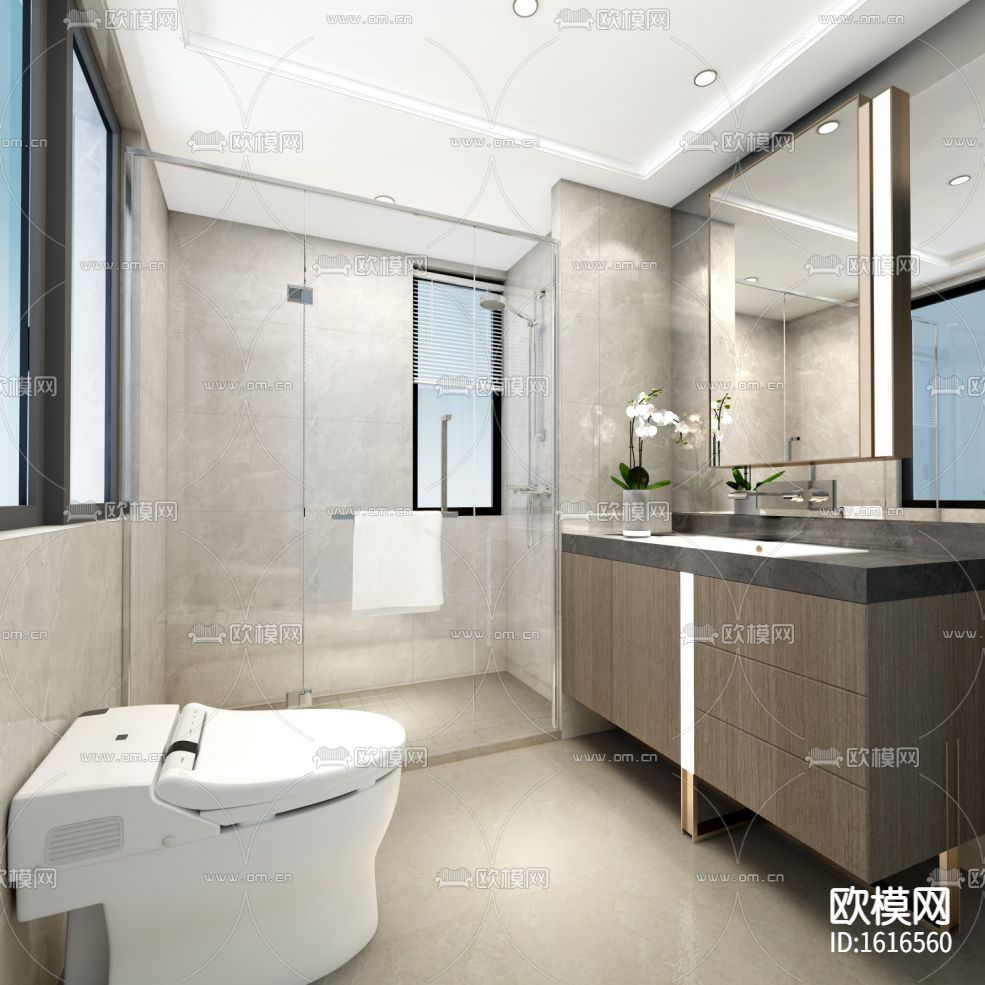 现代软装cad施工图下载（渲染图6）