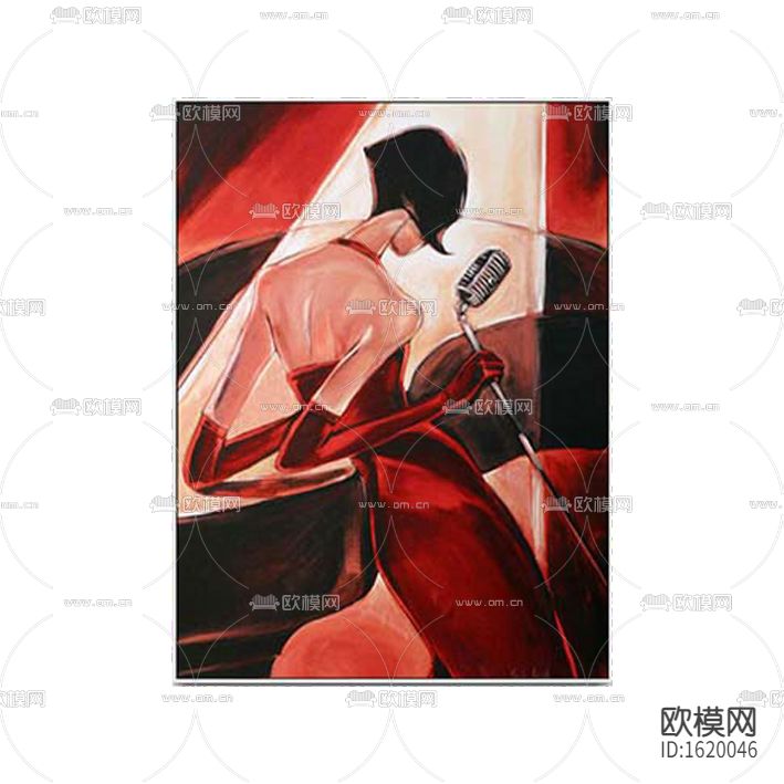 美式创意女性人像手绘油画下载