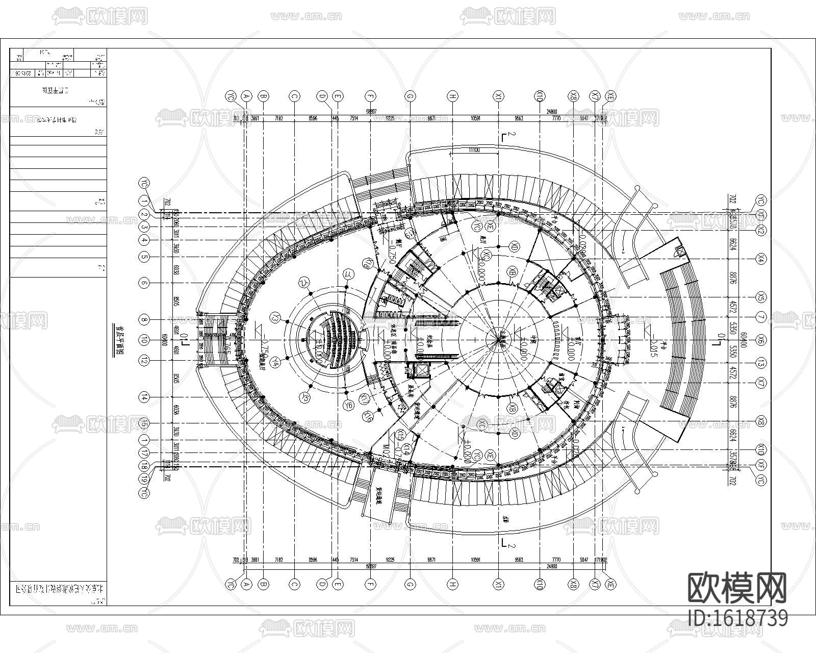 4层框剪结构科技馆幕墙cad施工图下载（渲染图4）