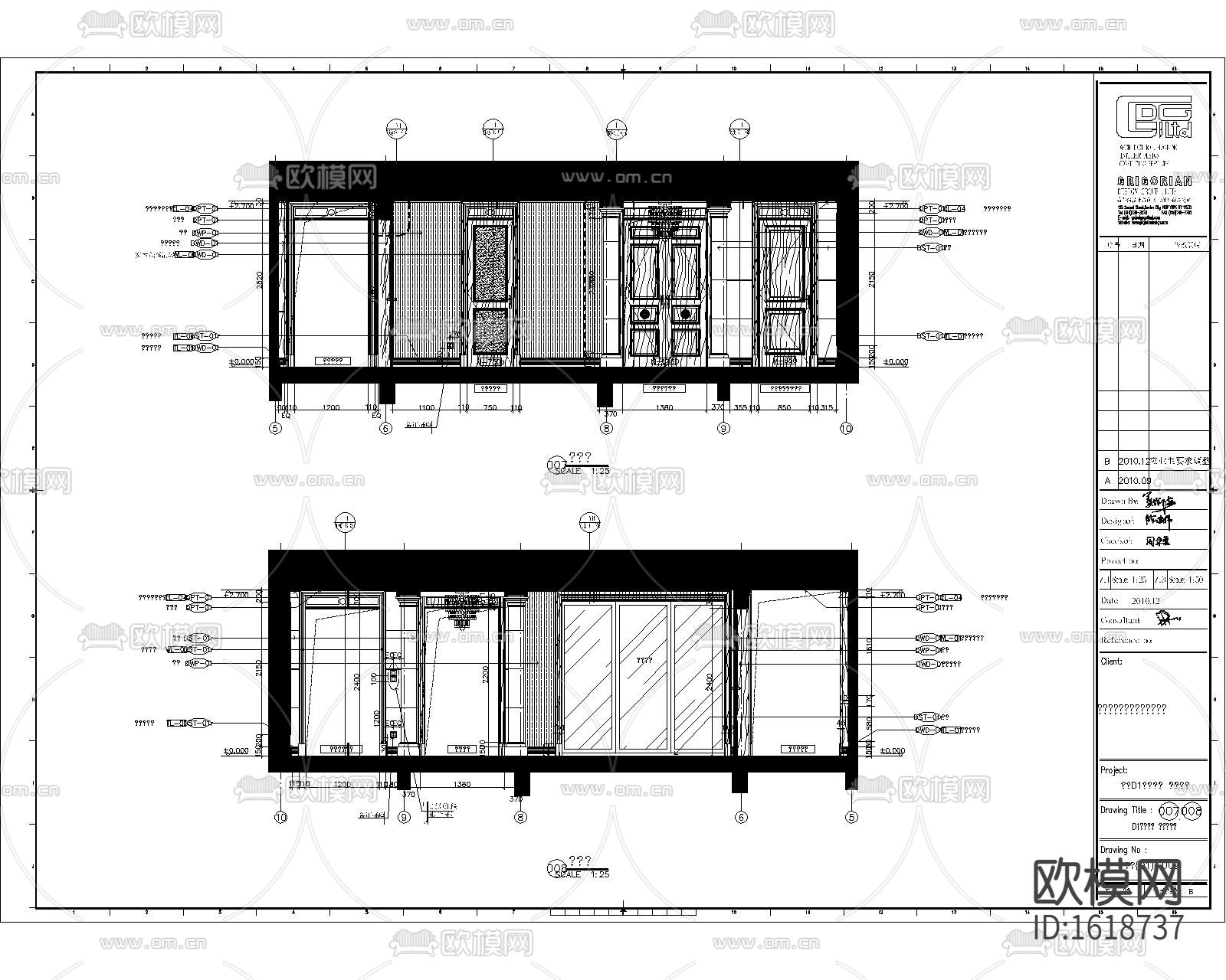 欧式四居室家装样板房cad施工图下载（渲染图2）