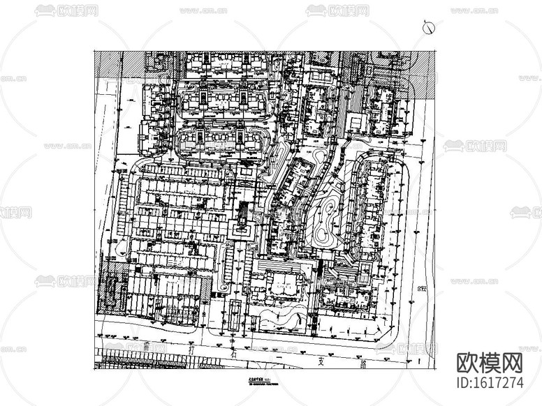 居住区景观全套cad施工图下载(渲染图1)