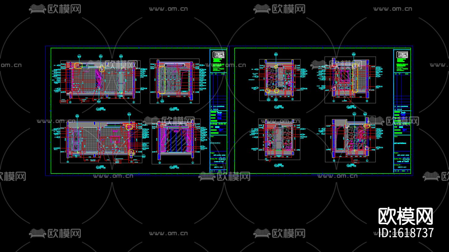欧式四居室家装样板房cad施工图下载（渲染图6）