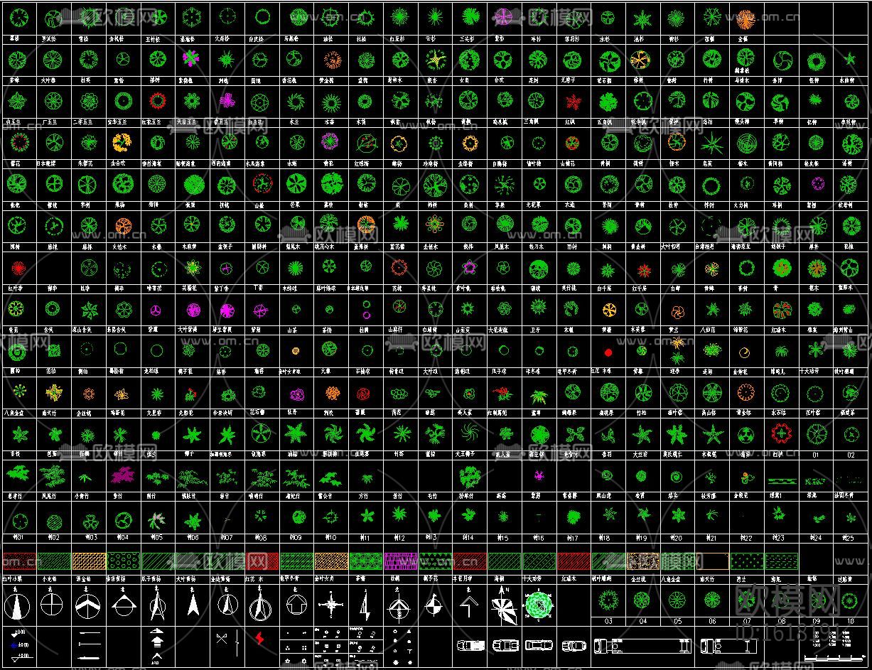 CAD植物平面树图例下载