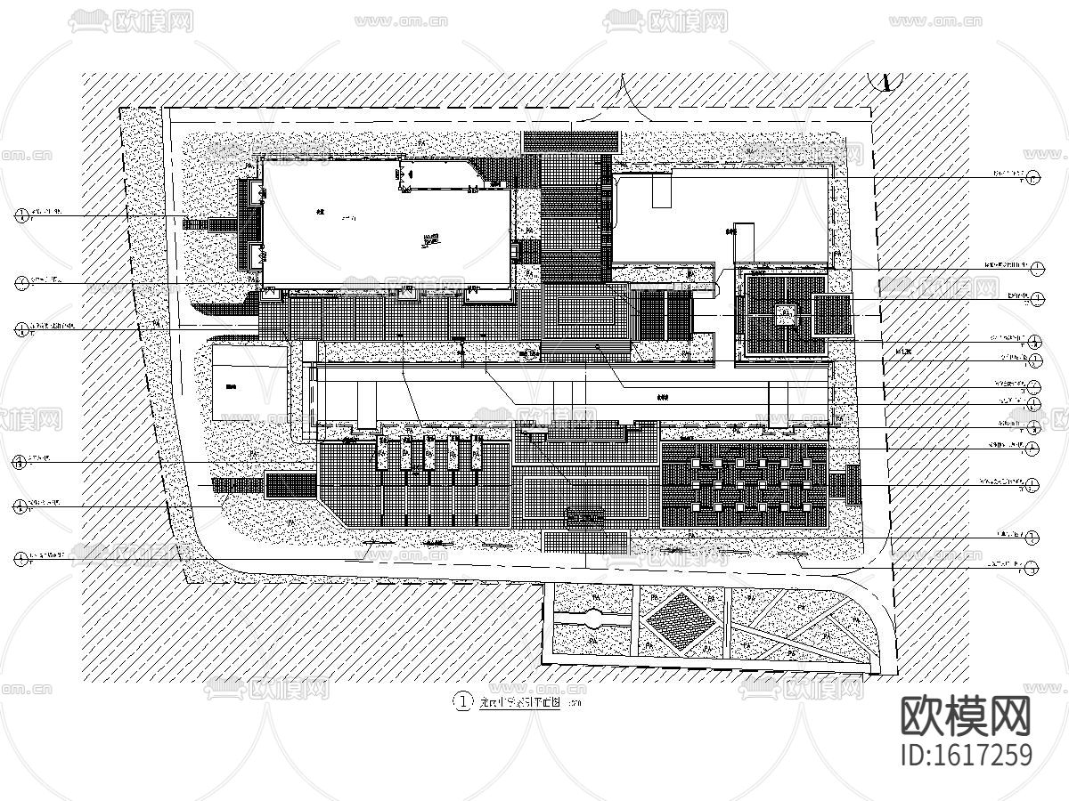 中学学生宿舍室外配套工程cad施工图下载（渲染图6）