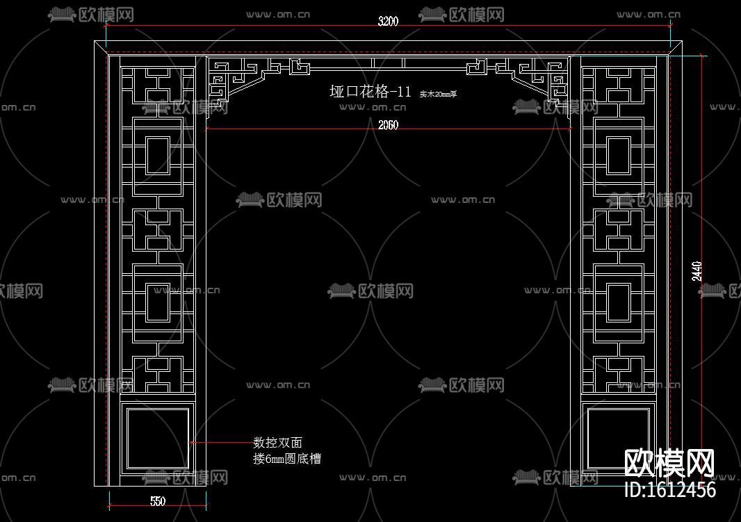 屏风隔断cad图库下载（渲染图5）