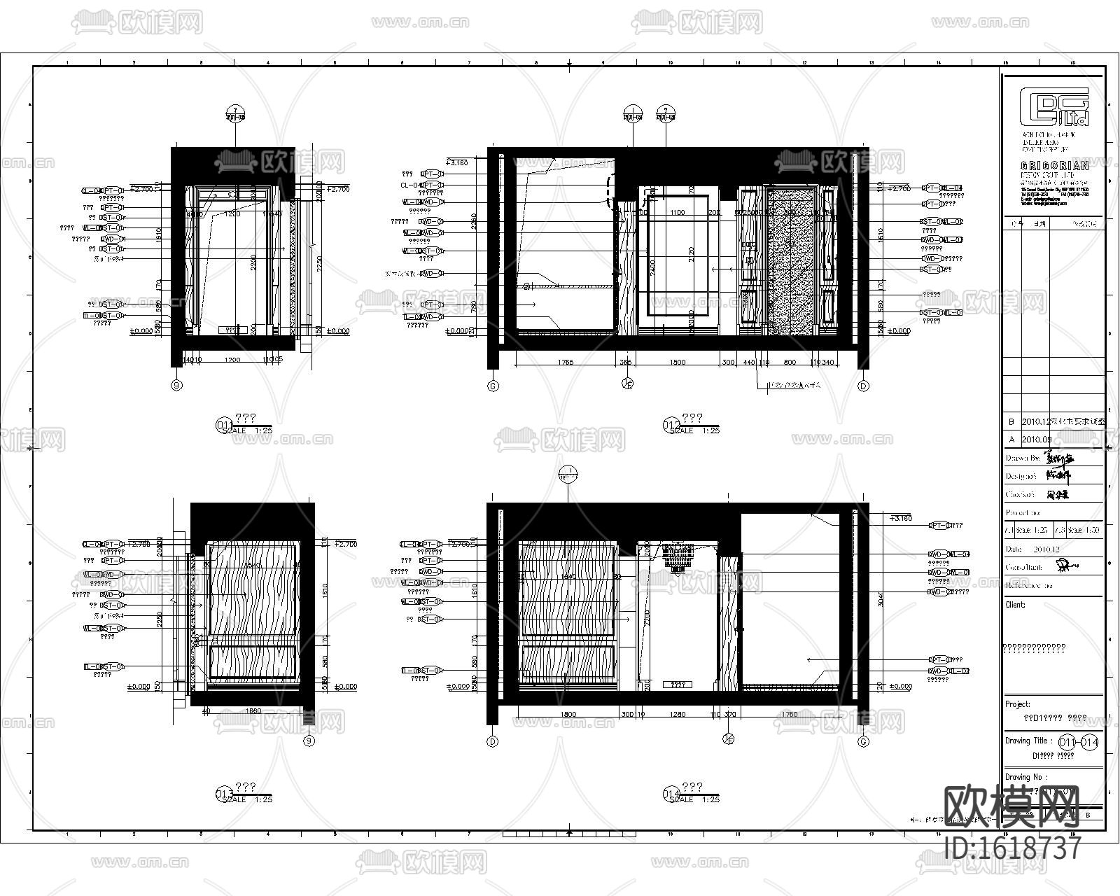欧式四居室家装样板房cad施工图下载（渲染图3）