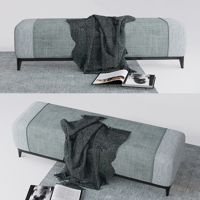  现代沙发凳床尾凳su模型 