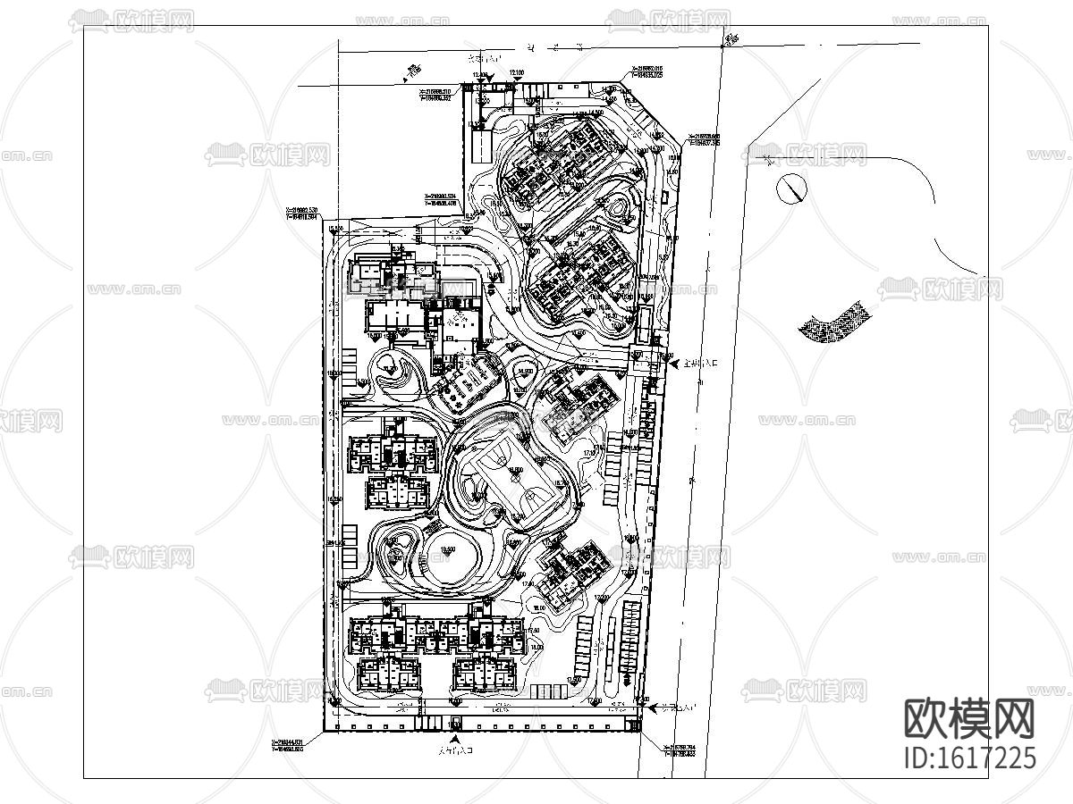 公寓项目景观cad施工图下载（渲染图3）