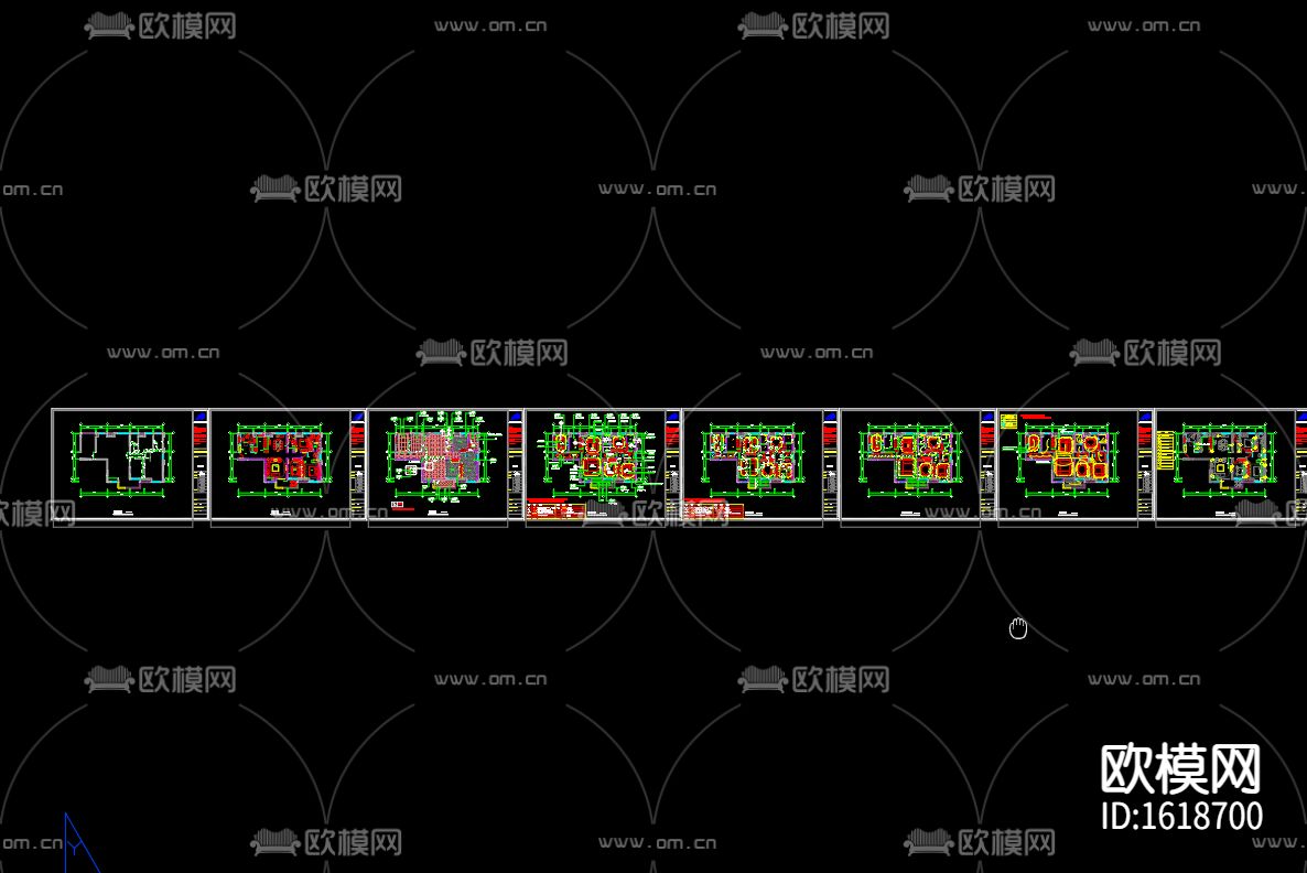 三居样板房装修cad施工图下载（渲染图5）