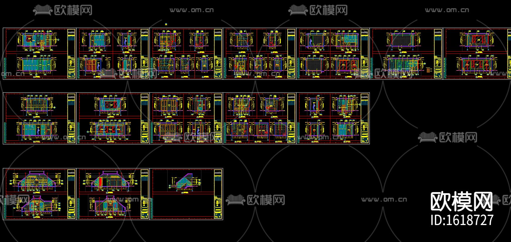 福建龙岩玺院595㎡别墅样板房cad施工图下载（渲染图4）