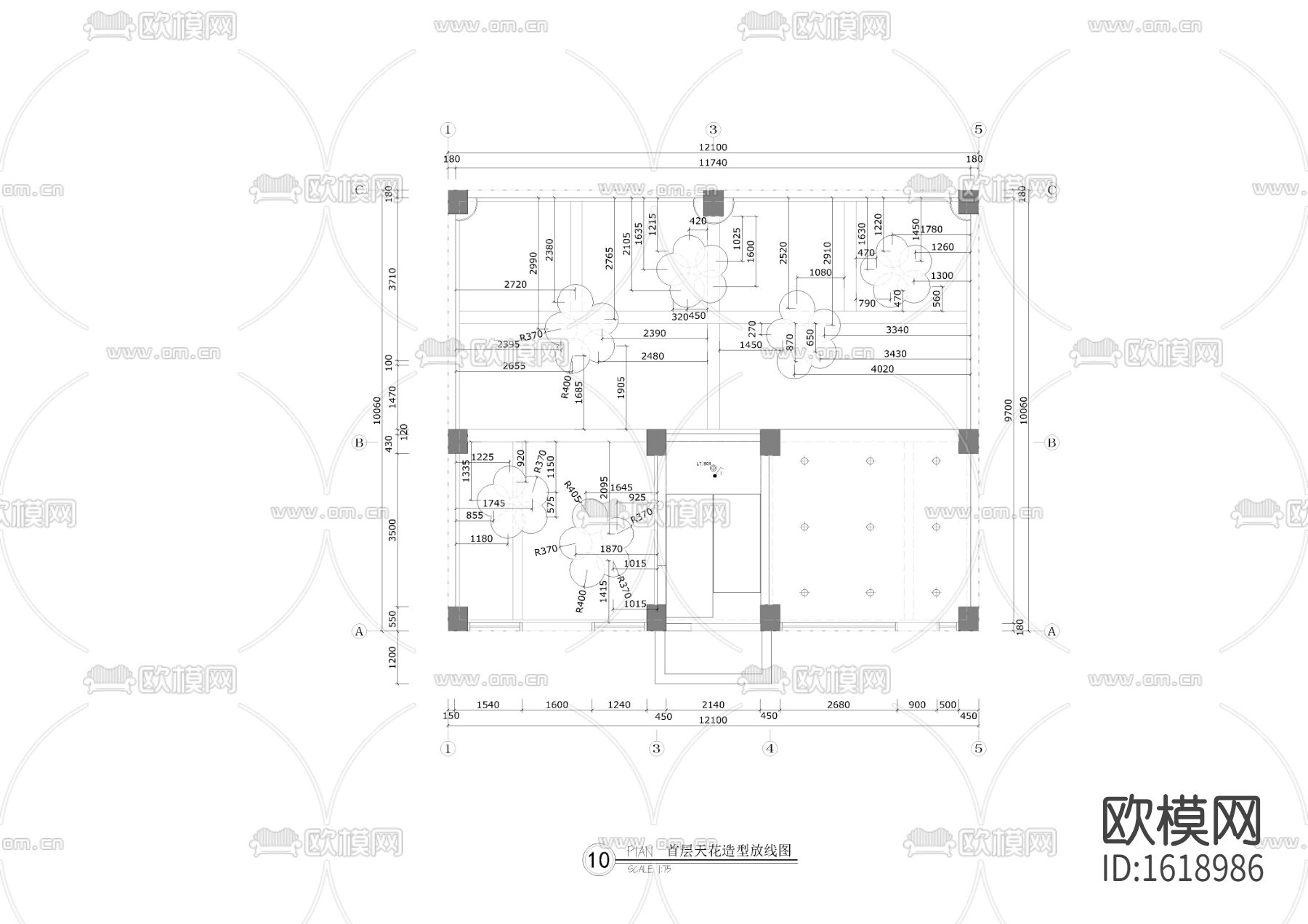 儿童活动中心cad水电平面下载（渲染图2）