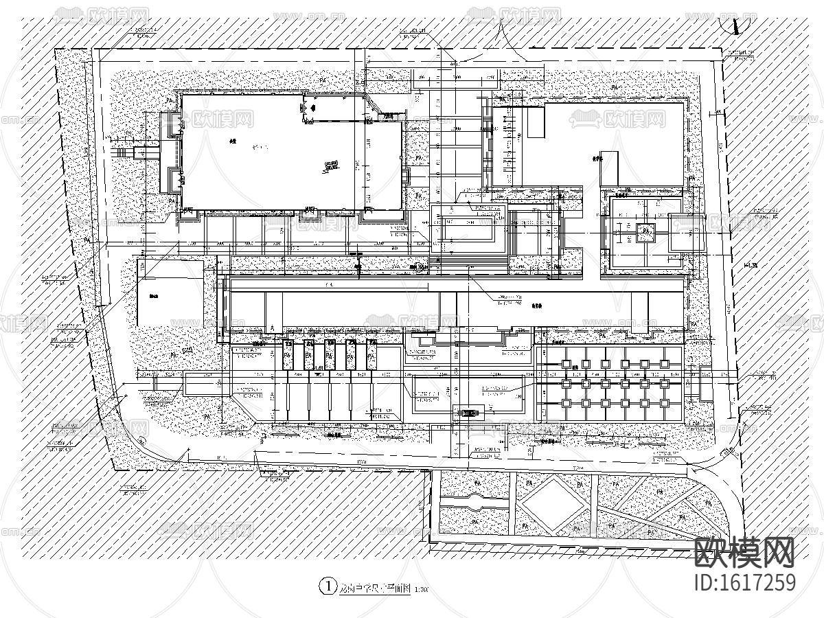 中学学生宿舍室外配套工程cad施工图下载（渲染图3）