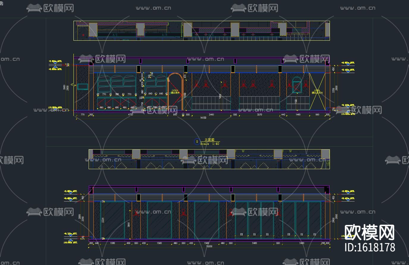 主题餐厅cad施工图