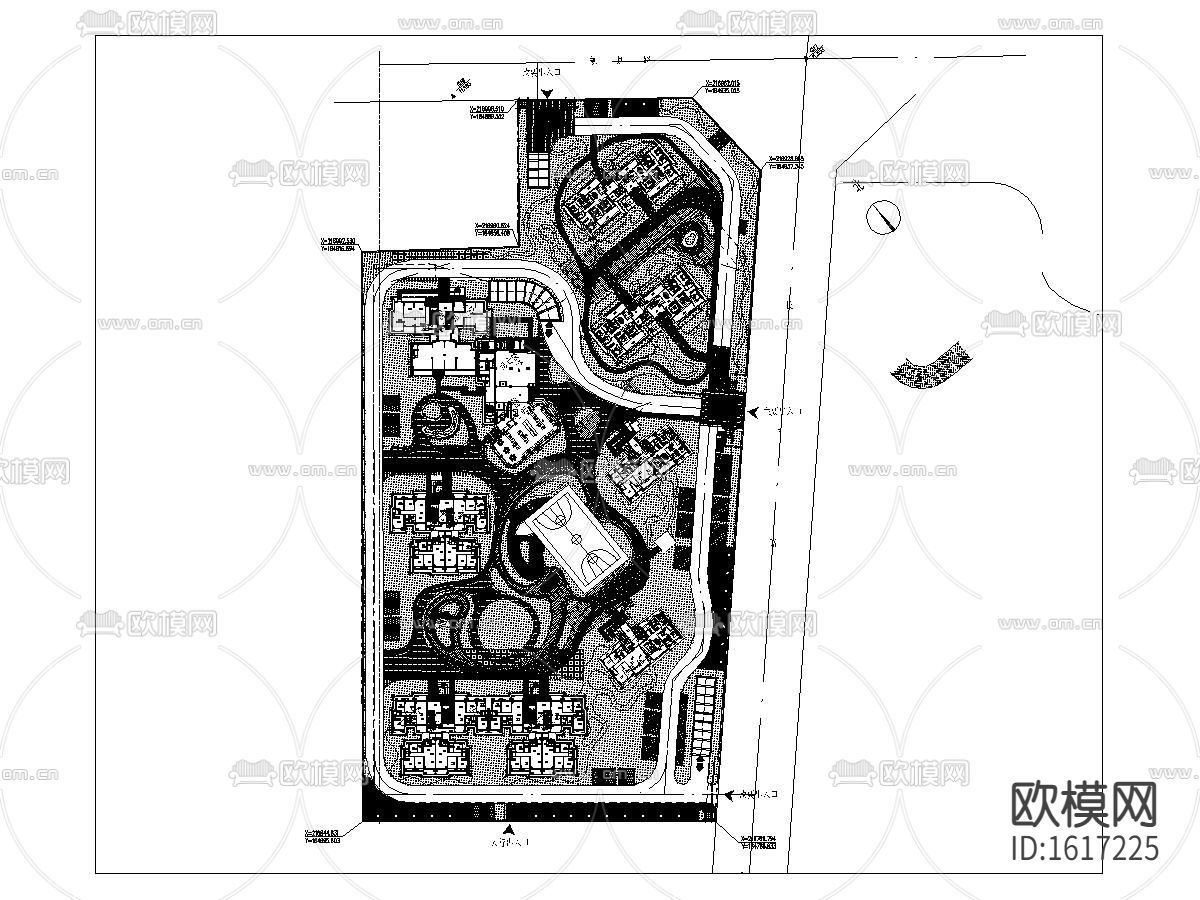 公寓项目景观cad施工图下载（渲染图2）