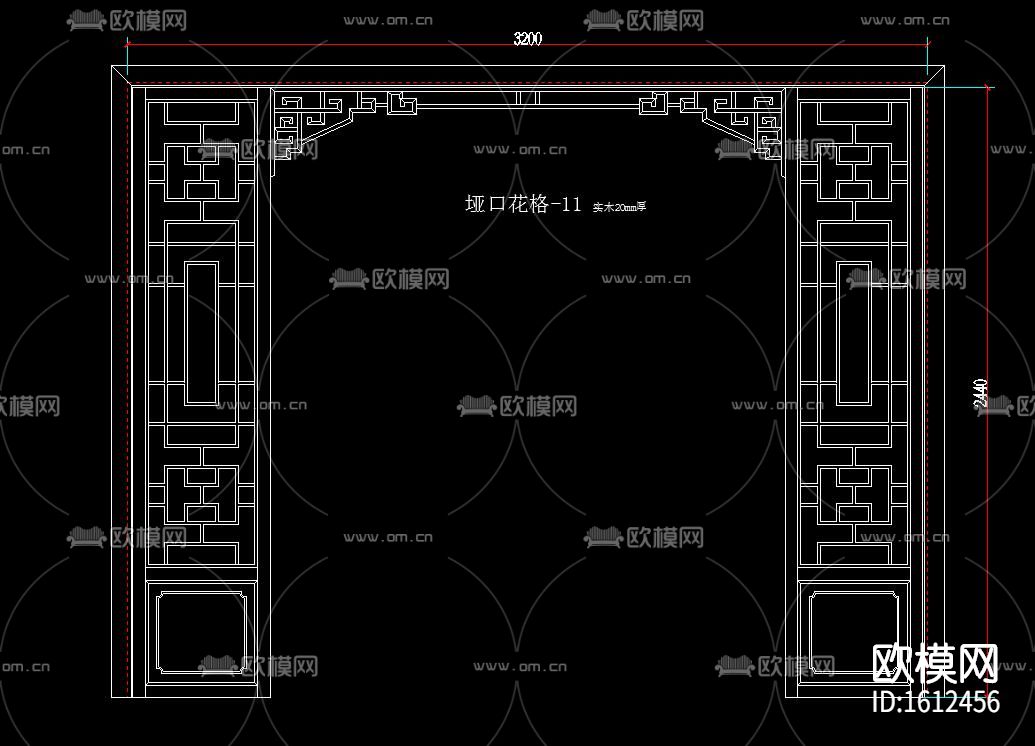 屏风隔断cad图库下载（渲染图7）