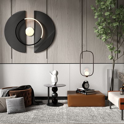  现代沙发凳脚踏角几su模型 