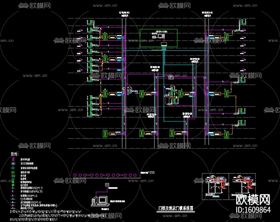 酒店弱电智能化系统cad施工图下载（渲染图9）