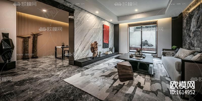 样板间cad施工图下载（渲染图4）