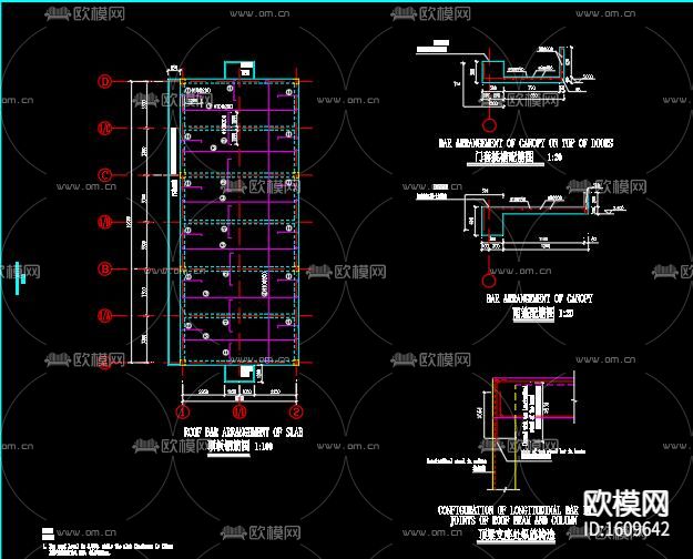 单层混凝库房带屋顶设备cad施工图下载（渲染图9）