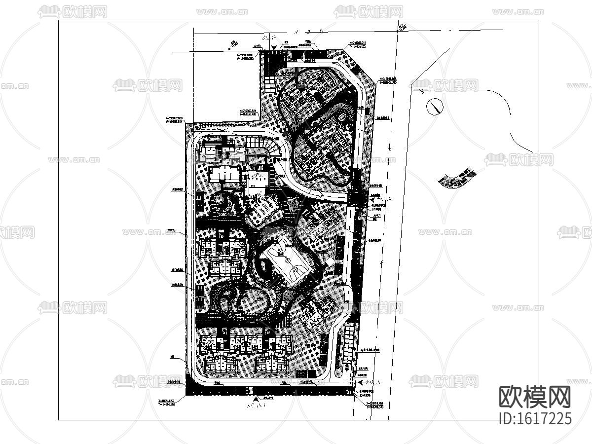 公寓项目景观cad施工图下载（渲染图1）