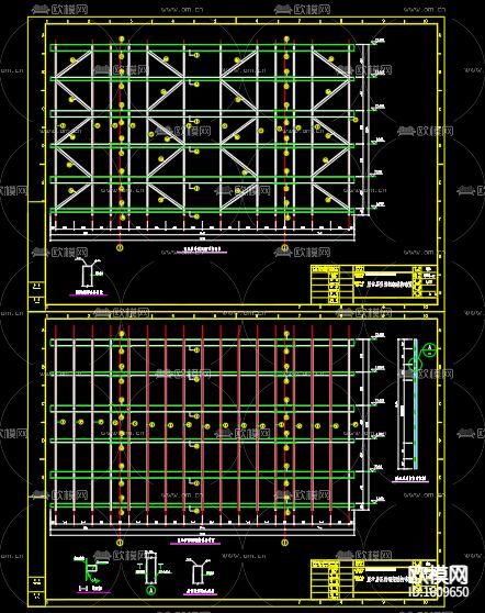 某广场LED显示屏钢结构cad施工图下载（渲染图9）