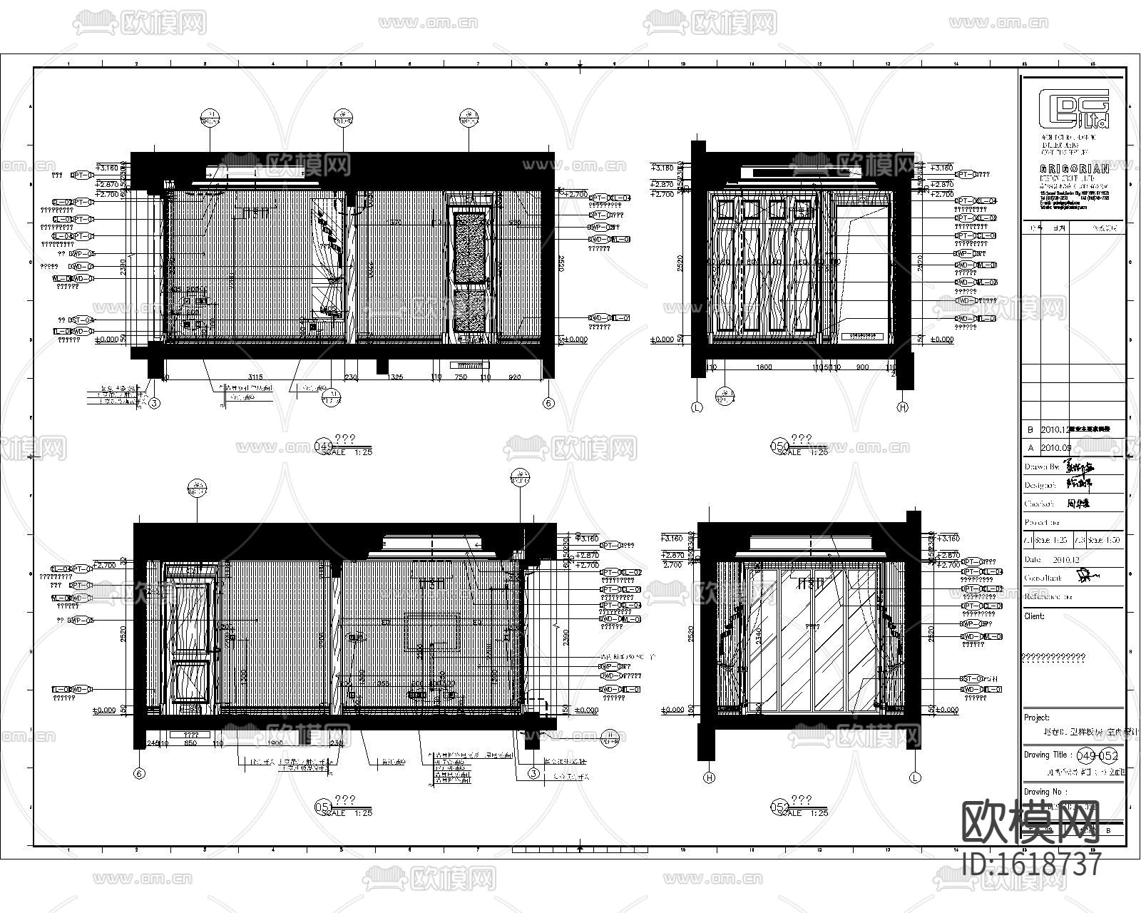 欧式四居室家装样板房cad施工图下载（渲染图5）