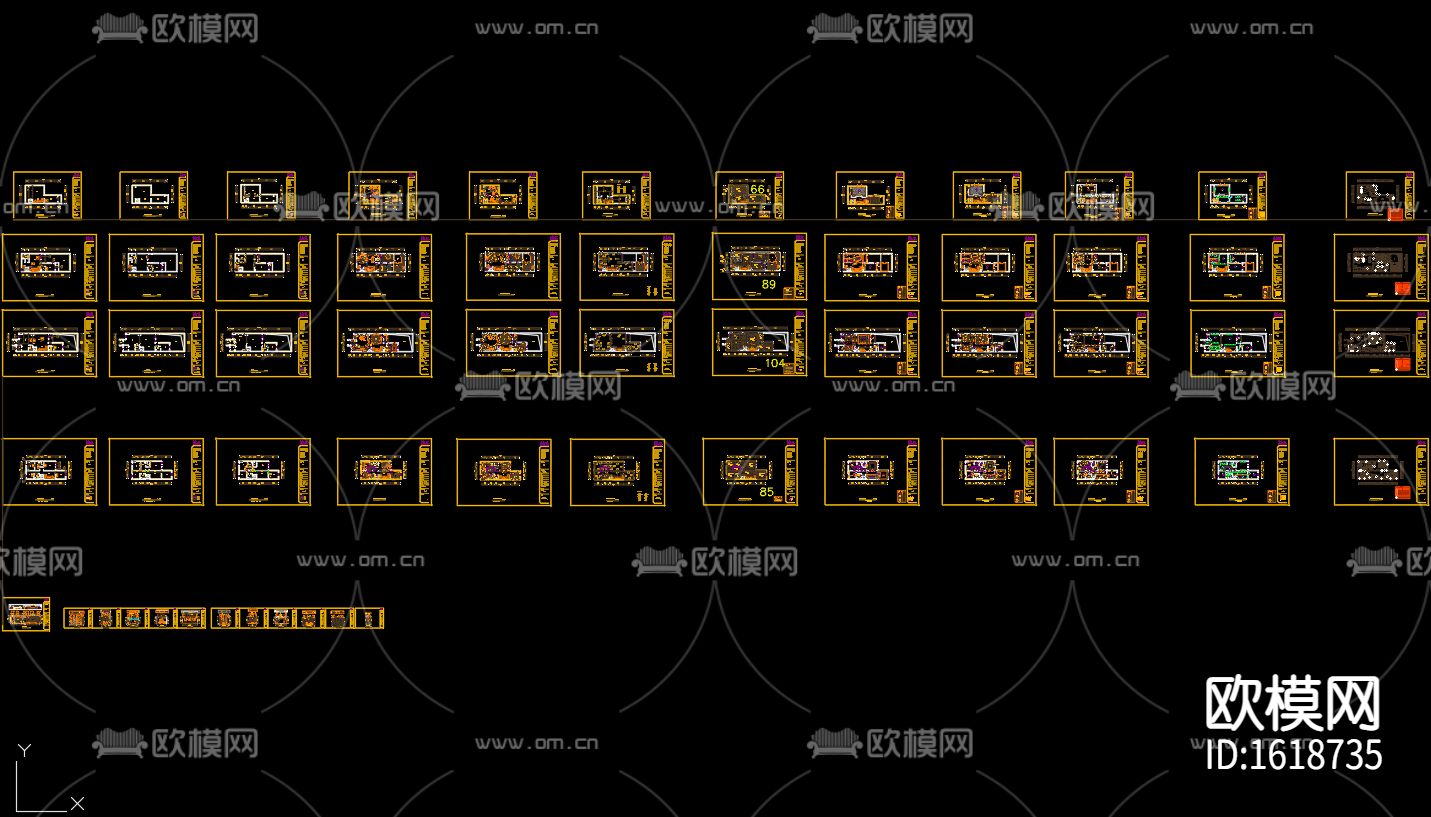 二居室130㎡住宅cad施工图下载（渲染图6）