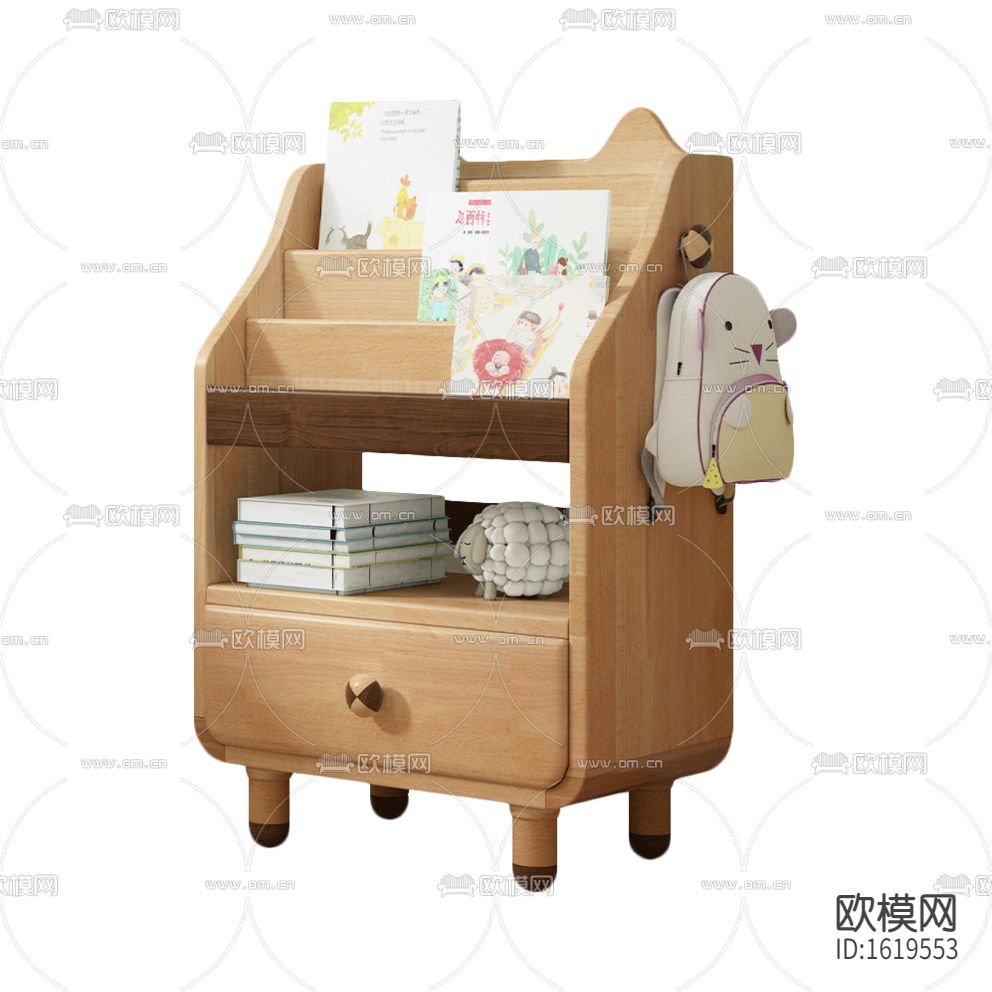 北欧简约创意实木儿童储物柜下载