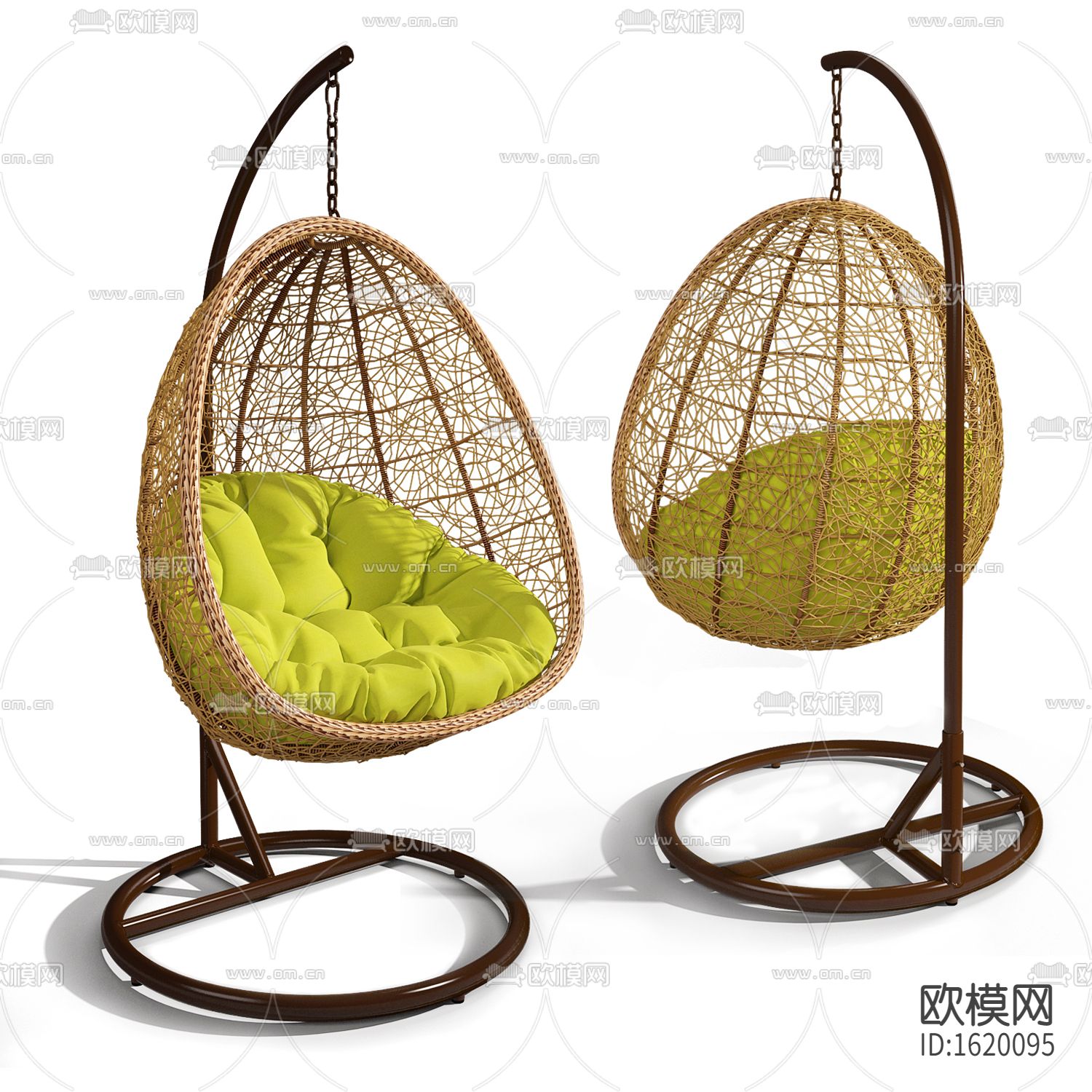 北欧藤编吊椅3d模型