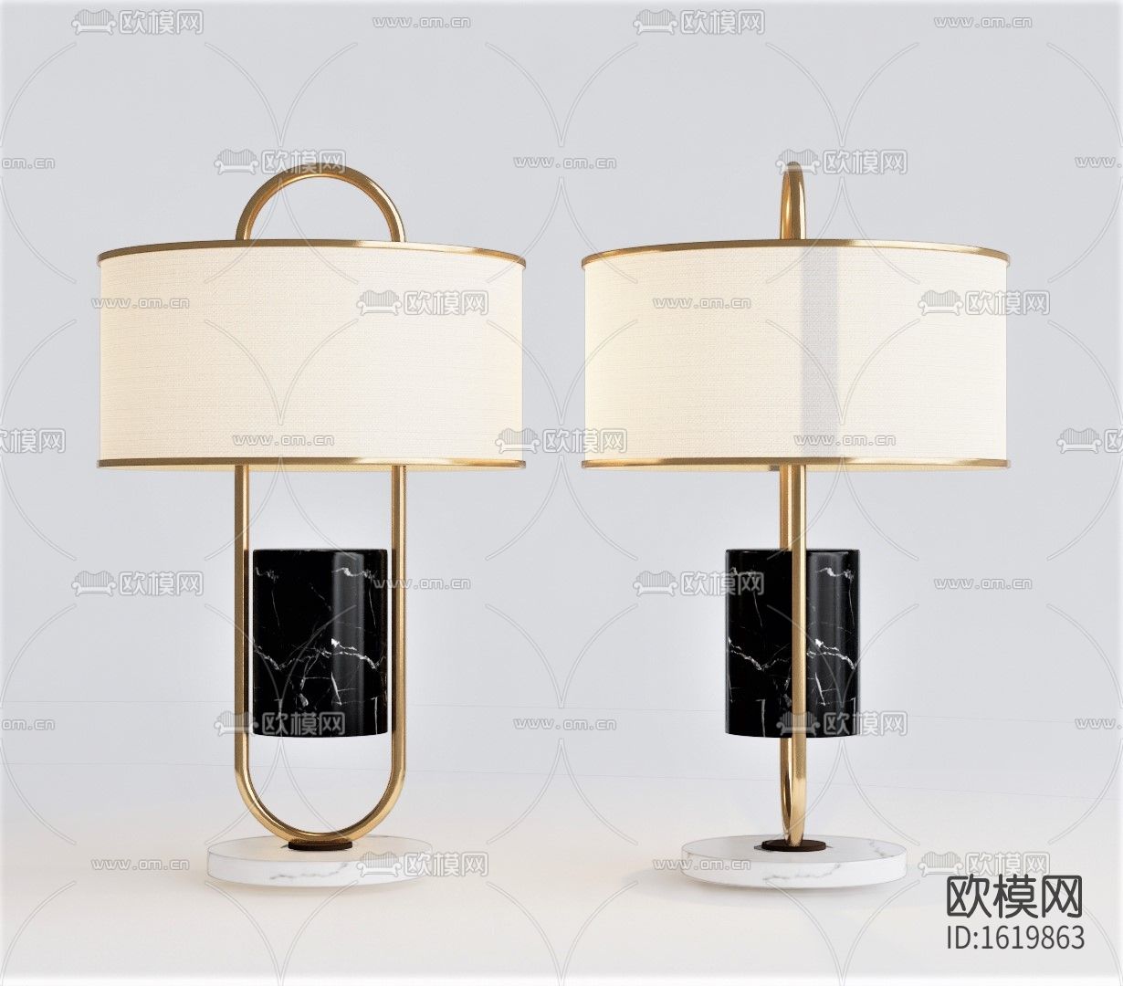 现代轻奢台灯su模型下载（渲染图1）