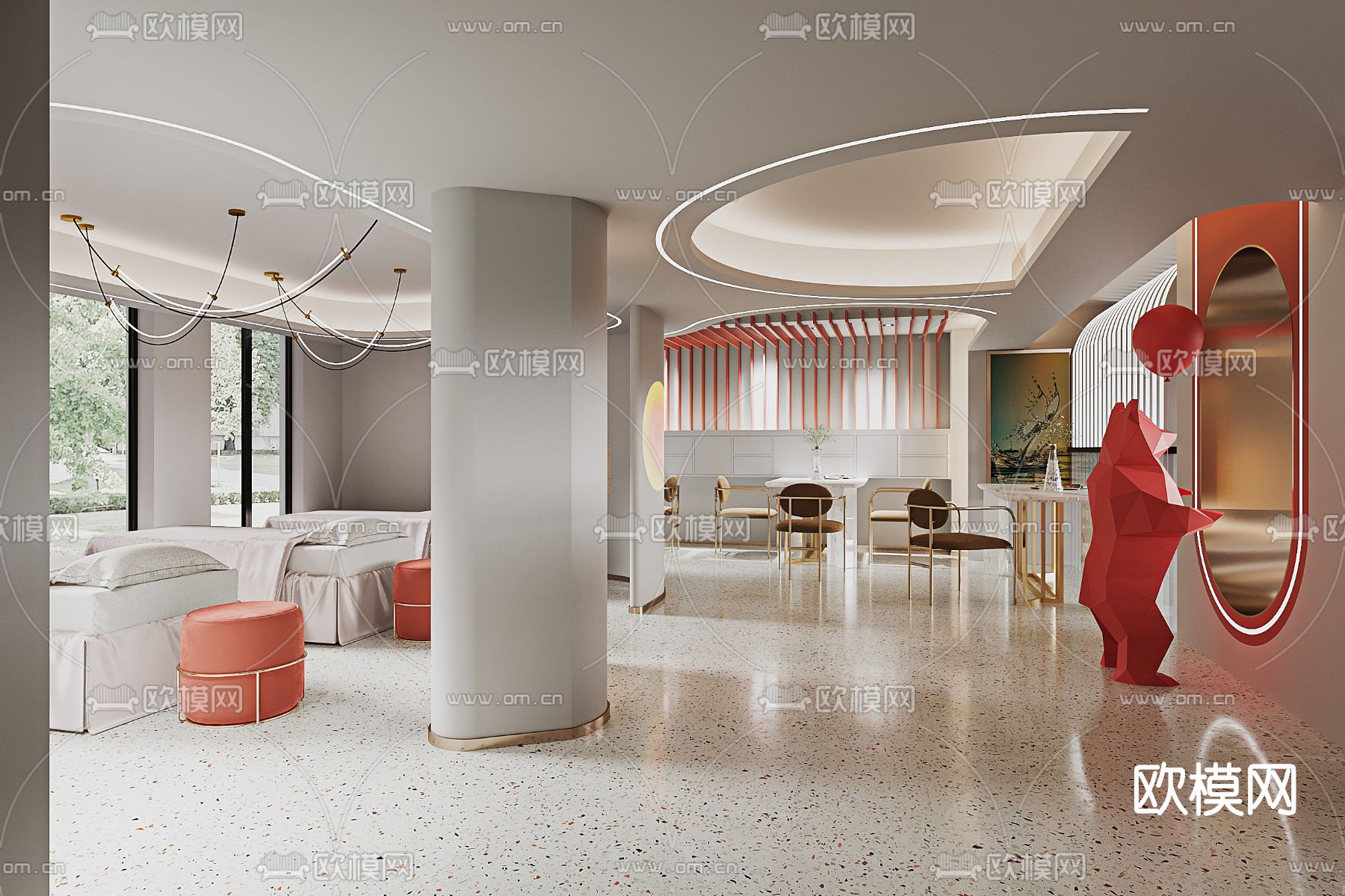 现代轻奢美容院3d模型