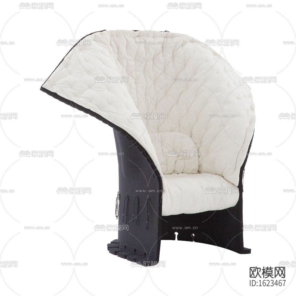 现代轻奢创意黑白色皮革布艺休闲单人沙发下载