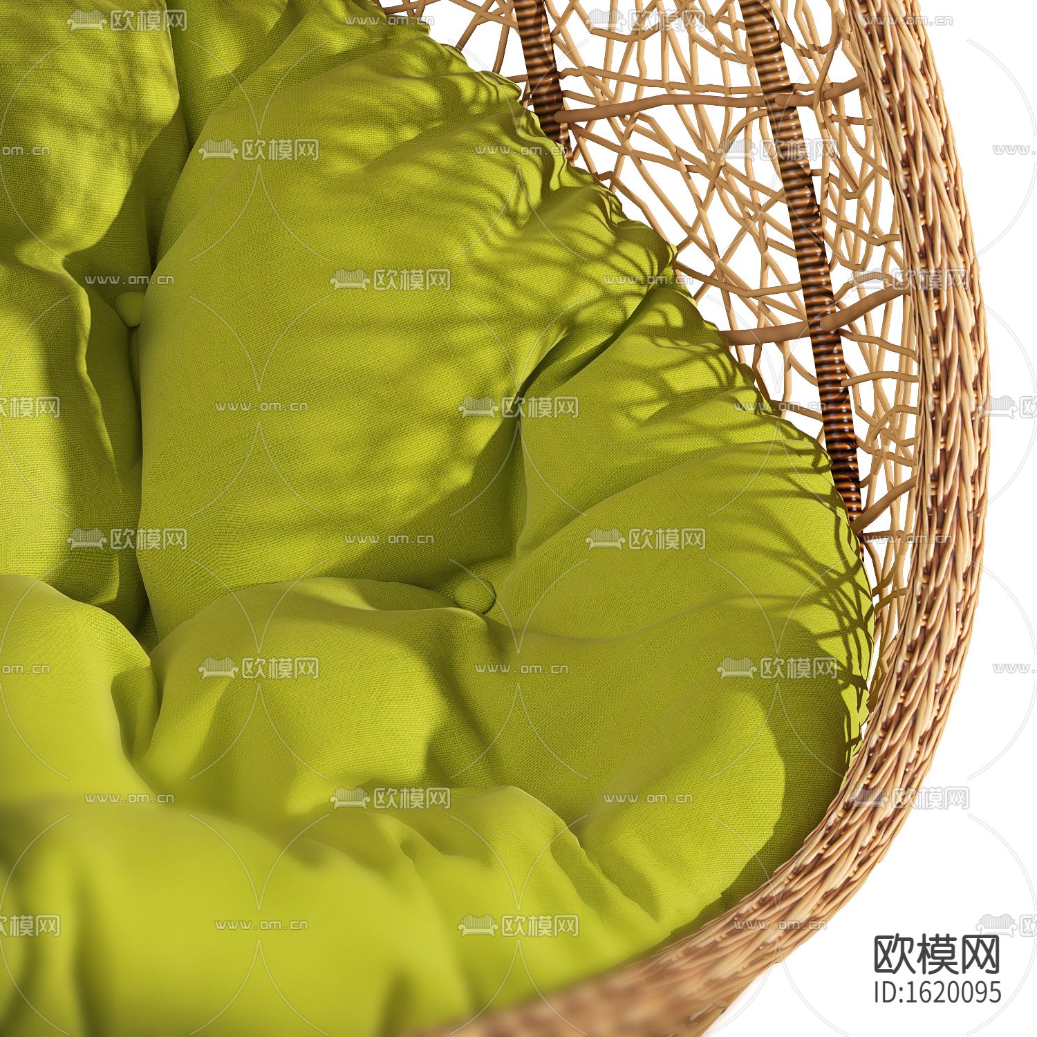 北欧藤编吊椅3d模型
