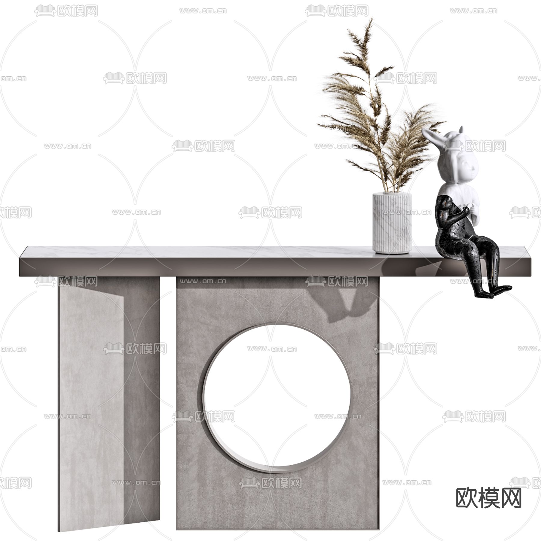 新中式端景台3d模型