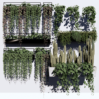  现代绿植藤蔓su模型 