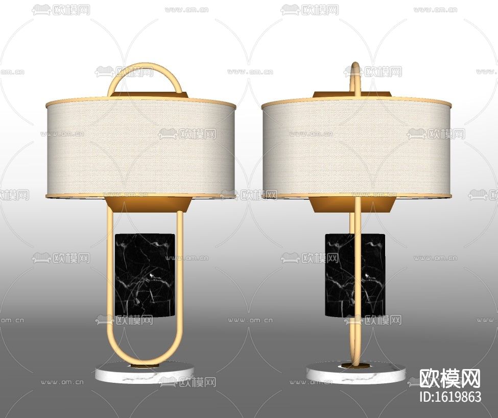现代轻奢台灯su模型下载（渲染图2）