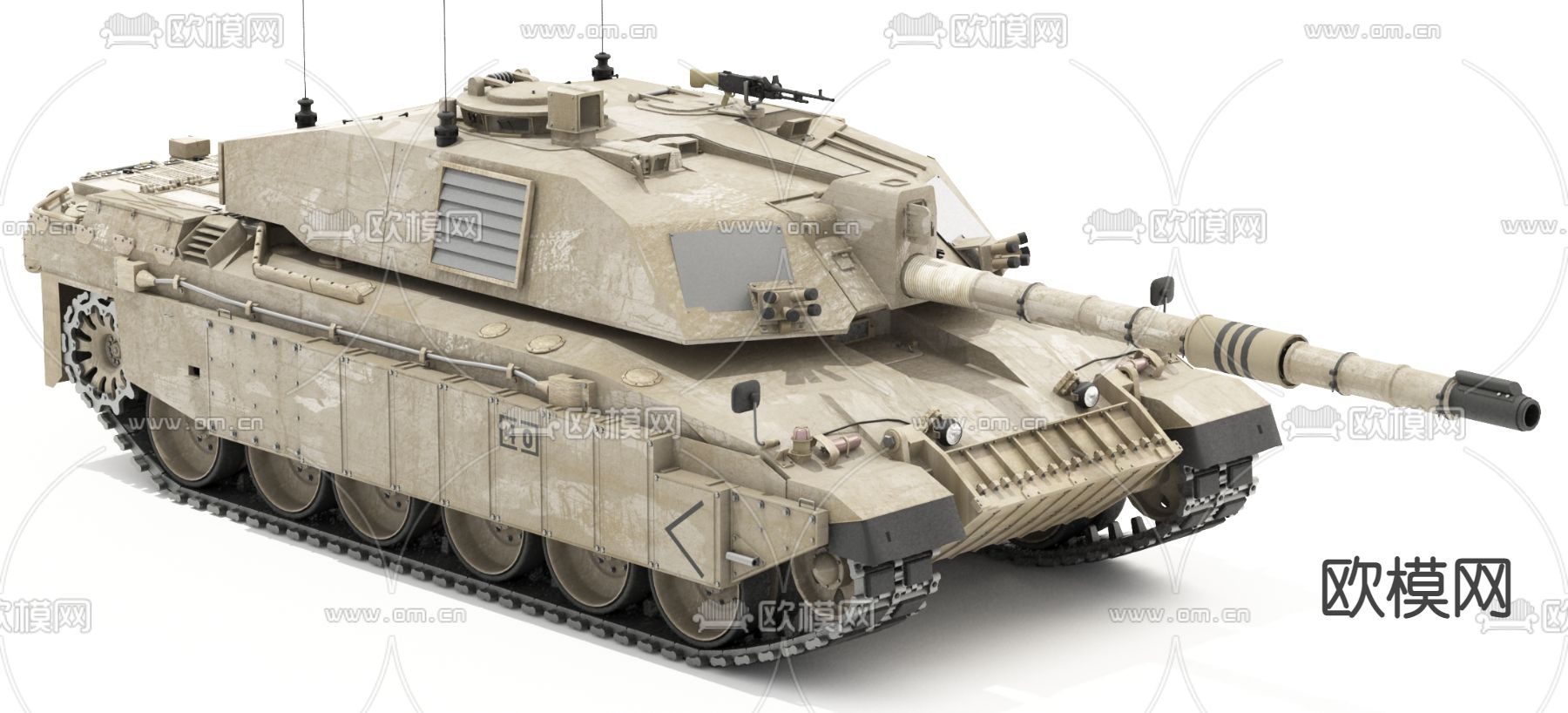 现代挑战者坦克3d模型下载（渲染图1）